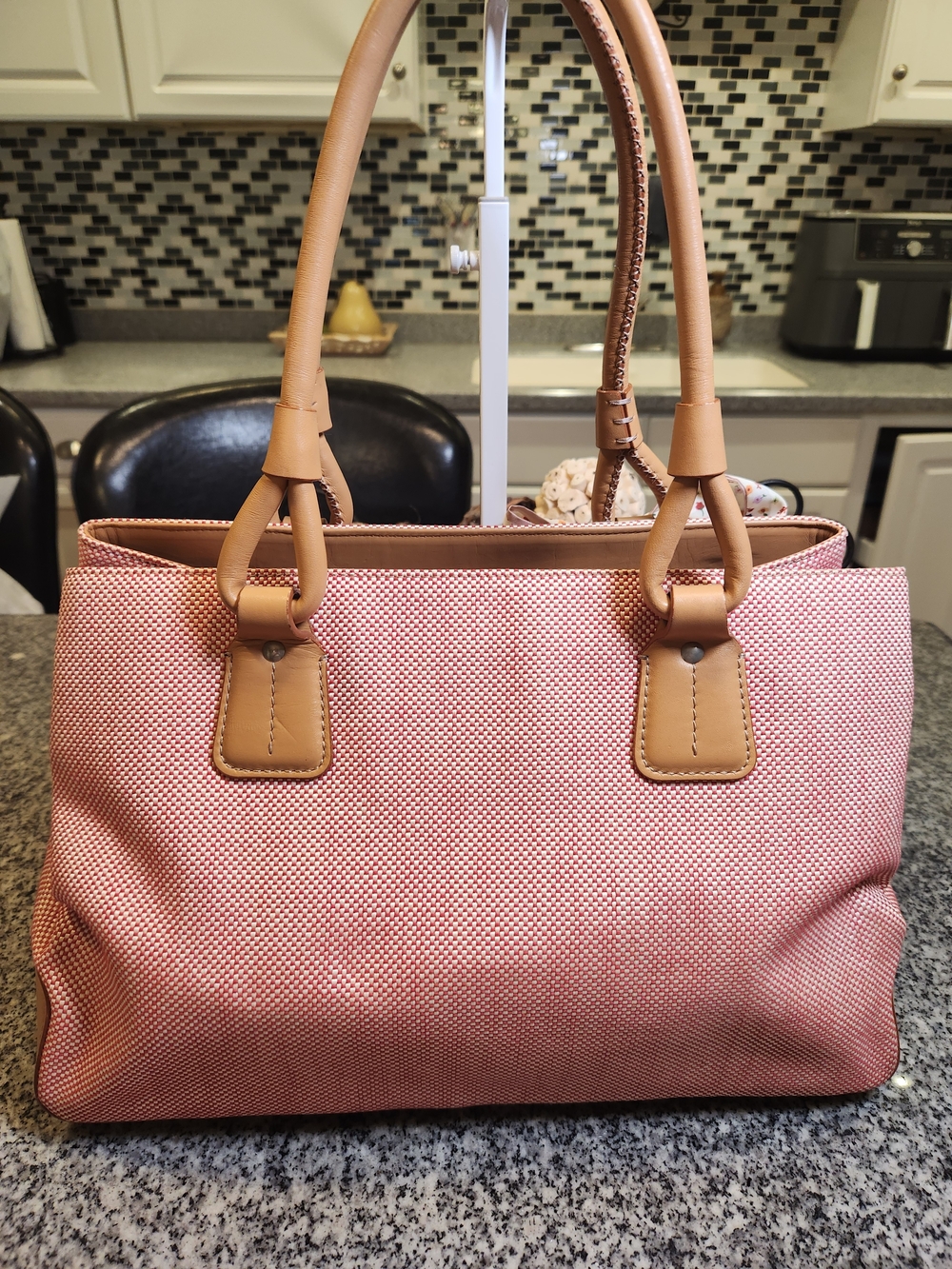 Burberry Vintage Pink Canvas Satchel/Tote Bag With COA - Picture 2 of 13